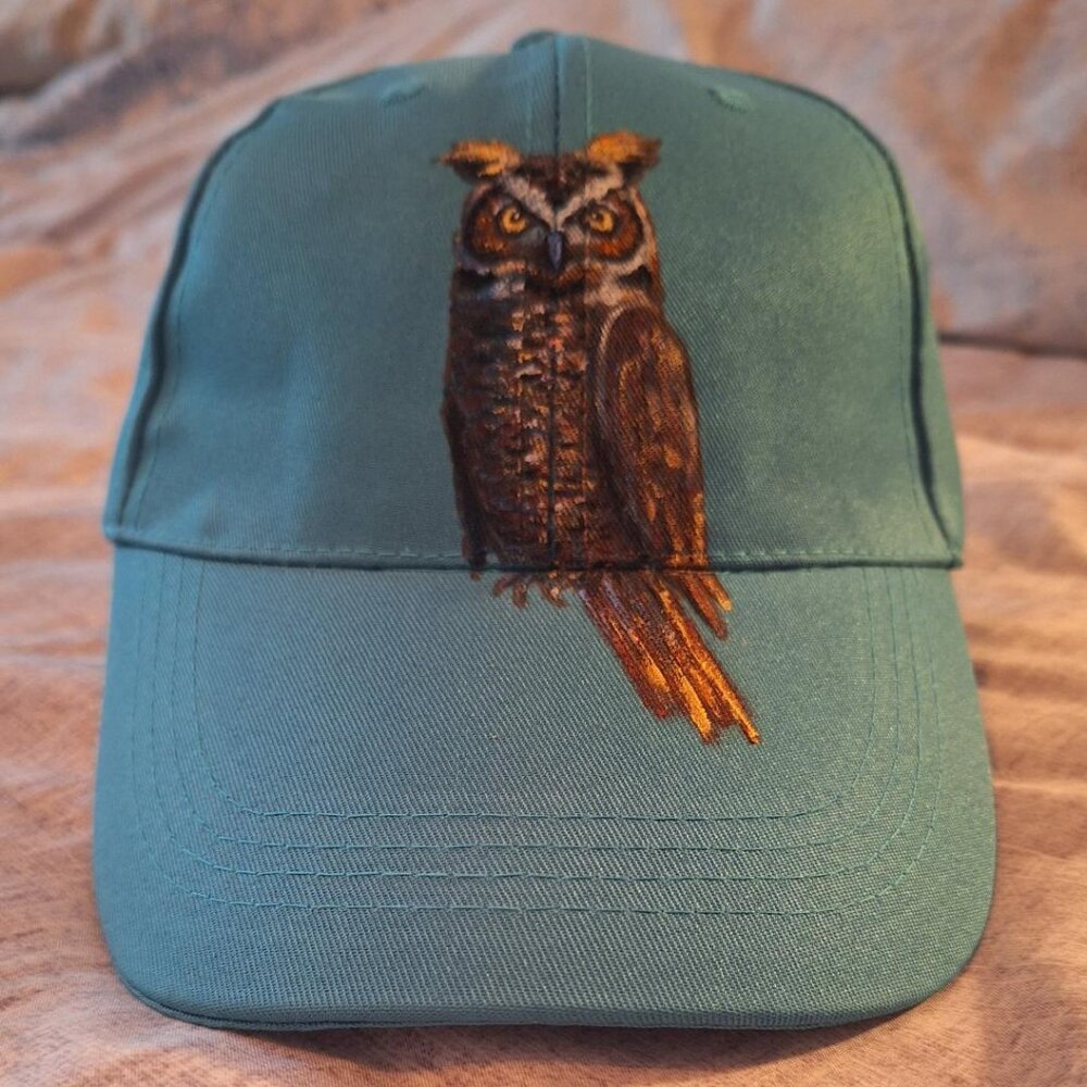 Hand-Painted Owl Hat